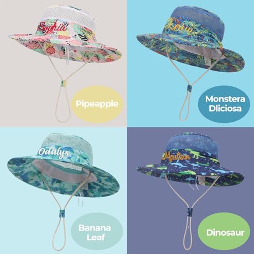 Custom Baby Sun Hat, Personalized Embroidered Name Baby Bucket Hat, Mesh Wide Brim Toddler Beach Hat for Boys Girls4