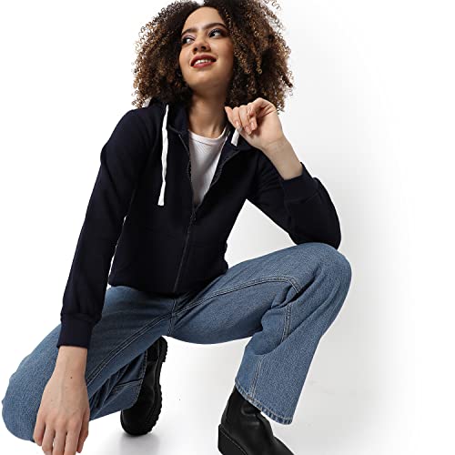 Image of PINACOLADA Women Stylish Zipper Sweatshirt Regular Fit for Casual Wear | Full Sleeves | Cotton | Sweatshirt Crafted with Comfort Fit and High Performance for Everyday Wear