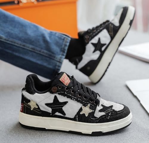 ​Women's Y2K Star Shoes，Chunky Platform Walking Sneakers for Casual Sports, Cute Lace-Up Comfort Design US 5-7.53