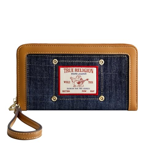 True Religion Women's Zip-Around Mini Wallet with Wrist Strap, Dark Denim, One Size2
