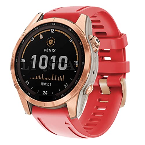 Correa de silicona de 20 mm para Garmin Fenix 7S con hebilla oro rosa 3