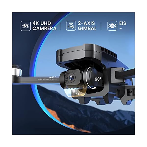 Holy Stone GPS Drohne mit 4K Kamera EIS 2 Achsen Gimbal, HS720G RC FPV Drohnen faltbar mit Follow Me,bürstenlosem Motor,5G Echtzeit-Übertragung,Optical Flow,Rückkehr,Farbe UK Grau – Bild 3