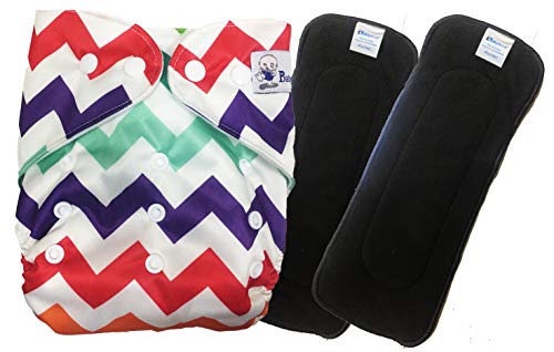 Image of Babymoon (SET of 3-1 Cloth Diaper with 2 5Layesr Bamboo Insert) Premium Adjustable Reusable Washable Cloth Diaper for Baby