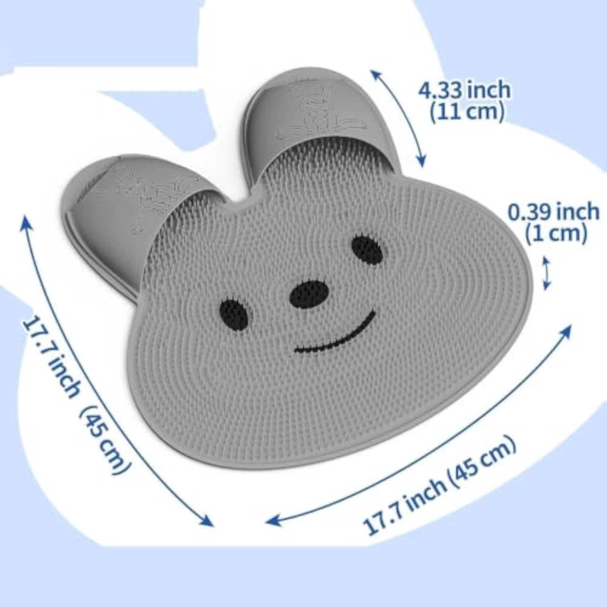 Rabbit Shape Silicone Foot Cleaning Mat with Suction Cups, Fun Design