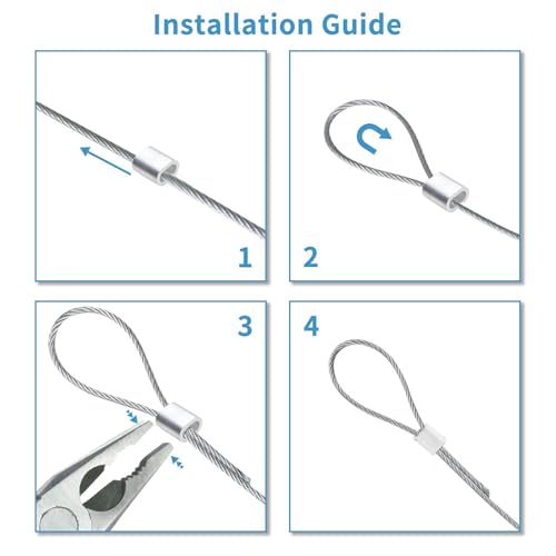 120 Stk Aluminiumhülse Ovale Presshülsen 3mm,Metallhülsen,Klemmhülsen,pressklemmen metallhülsen Aluminium Drahtseilklemmenfür Seile Draht Seilverbinder Stahlseil Drahtseil Kabel (3mm)