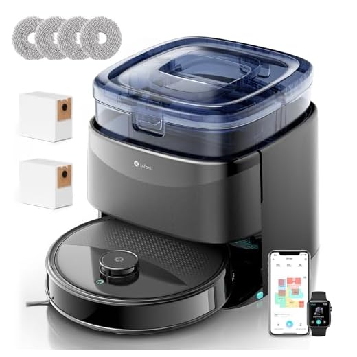 Lefant M3Max Robot Aspirapolvere Lavapavimenti con Mappatura, 20000Pa, Stazione All-in-One, Navigazione dToF, Ostacoli PSD, 3.2L Autosvuotamento, Lavaggio Mop 45°C, Asciugatura, WiFi 2.4G/5G/Alexa/APP