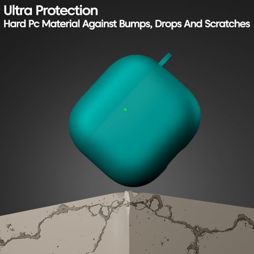 Image of Sounce Airpods 4th Generation Case Cover 2024, Soft Silicone Skin Cover Shock-Absorbing Full Protective Case with Keychain for New Apple Airpods 4 Case [Front LED Visible] (Green)