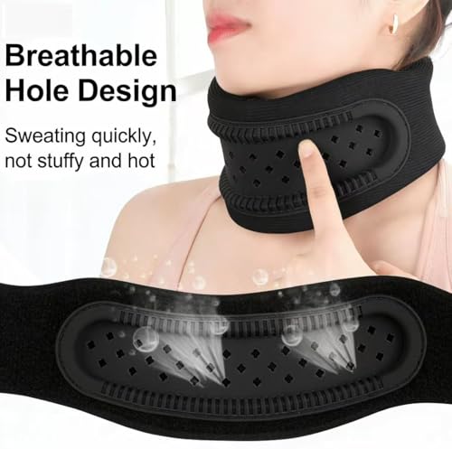Image of Neck Brace Support Cervical Collar(Black) | Silicone, Posture Corrector, For Men and Women, Relieves Neck and Shoulder Discomfort, For Prolonged Work