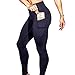 Produktbild Damen High Waist Yoga Capri Leggings Hohe Elastischer Fitnesshose Laufhose Trainingshose Jogginghose Sport Tights Running Hose mit Handytasche