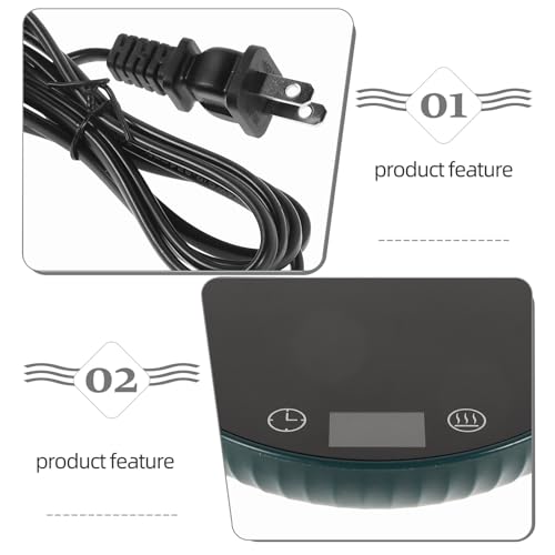 SOLUSTRE Reusable Coffee Cup Warmer Electric Heating Coaster 55°c Temperature Display Ceramic Mug Warmer with US Plug 110v for Office and Home Use