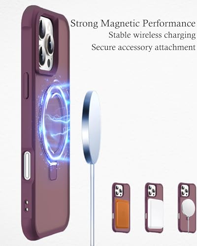 Coque antichoc iPhone 16 Pro Max magnétique mince translucide avec support