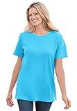 Women's Plus Size Satin-Trimmed Crewneck Thermal Tee