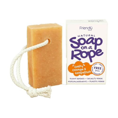 Friendly Soap - Natural Soap On A Rope - 'Zesty' Orange & Grapefruit 125g