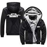 QIANYIFU Sudaderas con Capucha Cálidas para Hombre De S.EC.uri.ty Sudadera con Capucha Chaqueta De Otoño-Invierno Abrigo con Forro Polar Y Cremallera Completa Prendas De Abrigo Black-3 L
