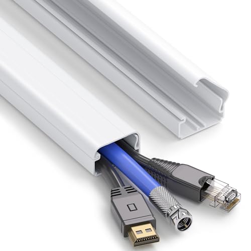 ZhiYo 32in White Cord Hider Wall, Large Size Fits 2-4 Cords, 1.2inW 0.7inH