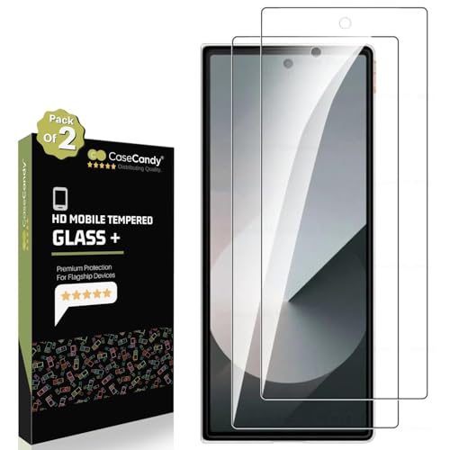 Image of Casecandy - [ Pack of 2 Tempered Glass Screen Protector For Samsung Z Fold 6 | HD Smasung Z Fold 6 Glass Guard Protector - HD /Easy Installation Kit