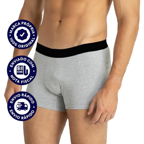 Kit 5 Cuecas Boxer Algodão c/Poliéster C5 + 3 Pares de Meias M9