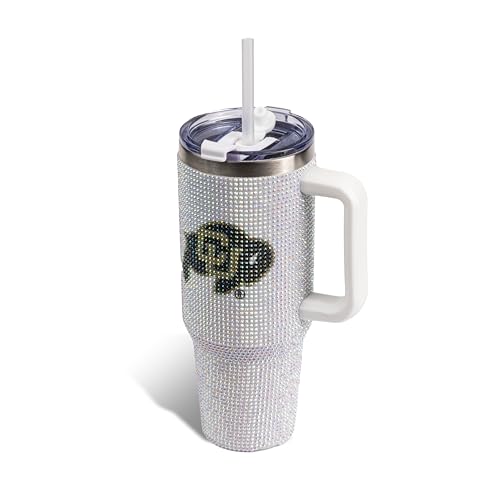 Image of The Memory Company Officially Licensed 40oz White Bling Game Day Tumbler, University of Colorado, Boulder