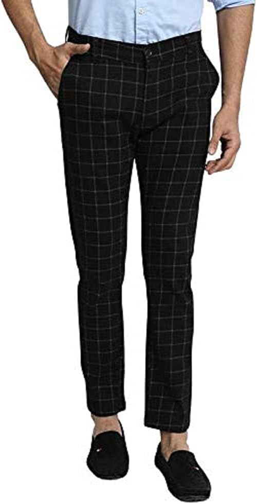 AUBORON Check Slim Fit Trouser for Men