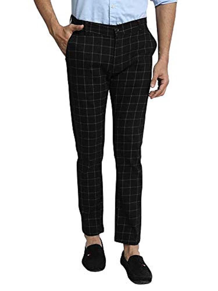 AUBORON Check Slim Fit Trouser for Men