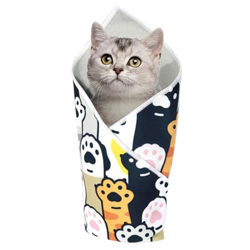 Envoltura para gatos para el aseo, manta ajustable autoadherente para envolver a gatos, envoltura de burrito para gatos, herramienta multifuncional para mascotas, bolsa antiarañazos, antiescape,
