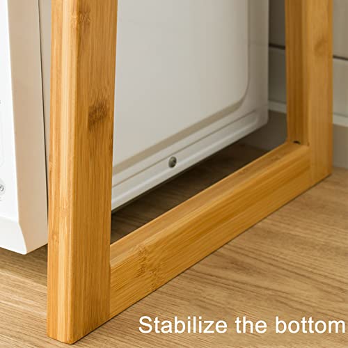 Support de rangement pour micro-ondes et petit four électrique en bambou - 7