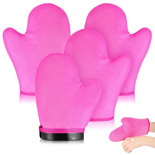 SATINIOR 4 Packs Self Tanning Mitt Applicator with Thumb, Rose
