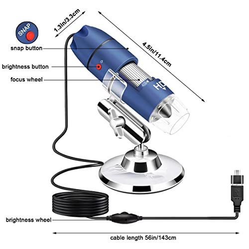 Image of 2K USB Digital Microscope for Android PC, 40-1000X Microscope Super HD Endoscope Magnifier Camera Compatible with Android Cellphone and Tablet Windows Mac Chrome Linux - Not for iPhone /iPad
