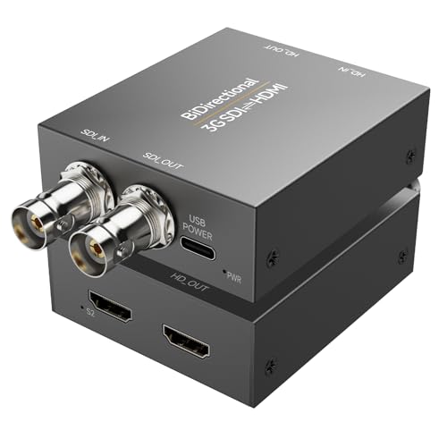 Qonakism BiDirect HDMI/SDI Converter 3G Micro SDI/HDMI BiDirectional Converter Built in ESD Protection Circuit Adaptive Input Resolution and Stereo Audio De-embedder for Camera Monitor Projector 1080P