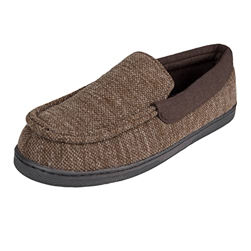 Hanes Boys Moccasin House Shoe With Indoor Outdoor Memory Foam Sole Fresh Iq Odor Protection Slipper, Brown, Medium Little Kid Us #TOP16