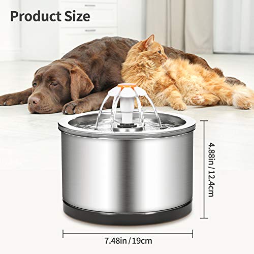 Fuente para agua para gato acero inoxidable 2.5L miniatura 2