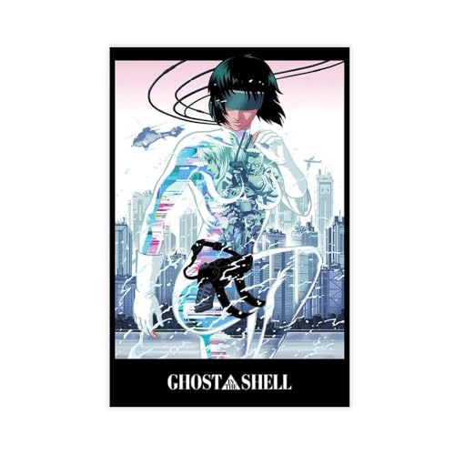 BFTIUTG Poster cinematografico fantasma nella conchiglia, 3 poster su tela, decorazione per camera da letto, ufficio, camera da letto, regalo, 20 x 30 cm