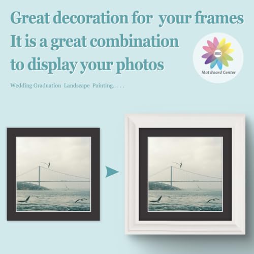 image for MBC Mat Board Center, 5 Pack 12x12 for 10x10 Black Picture Mats Frame 