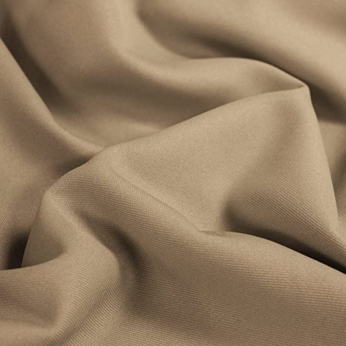 Delaney Khaki Polyester Gabardine Fabric by The Yard for Suits, Overcoats, Trousers/Slacks, Uniforms - 10056 58x36''