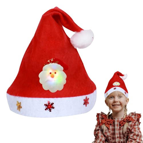 BNOYONERAS LED Weihnachtsmütze Nikolausmütze mit Leuchtendem LED...