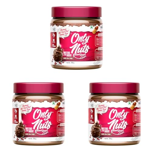 Image of Doctors Choice Only Nuts High Protein Peanut Butter | Nutty Choco Fudge Flavour | 23g Protein Spread | No Fillers | No Palm Oil | Healthy Nut Butter | 750g (Pack of 3)