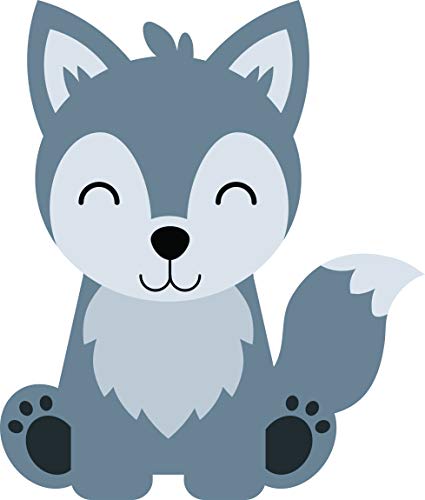 Image of Cute Dog Wolf Pup Dogs Puppy Nursery Designs Quote Quotes Wall Decals Decal Stickers Sticker Vinyl Art Decor Kids Decoration for Bedroom Size 14x20 inch