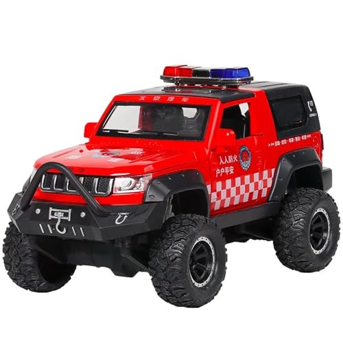Image of 1:32 Scale Exclusive Alloy Metal Pull Back Die-cast Car Scale Model with Sound Light Mini Auto Toy for Kids Metal Model Toy Car with Sound and Light (Special Police - Multicolour)