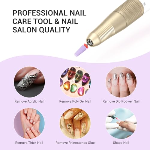 Image of MelodySusie 5 in 1 Nail Drill Bits, 3 /32'' Ceramic Cross Cut Bits, Suitable for Manicure Pedicure Cuticle Gel Polishing, Pink, Series Bit-M, Fine, Purple