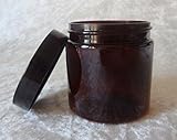 Nakpunar 4 oz Amber Brown Plastic Jars with Black Lids - Set of 6