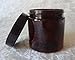 Nakpunar 4 oz Amber Brown Plastic Jars with Black Lids - Set of 6
