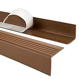 Quest Treppenkantenprofil Selbstklebend PVC Kunststoff Treppen-Kantenschutz 50x42mm, braun, 200cm