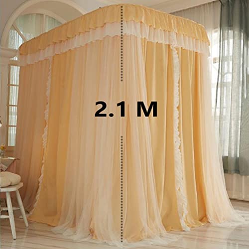 Mosquitera con dosel para cama de niñas cortina opaca para las cuatro estaciones 3