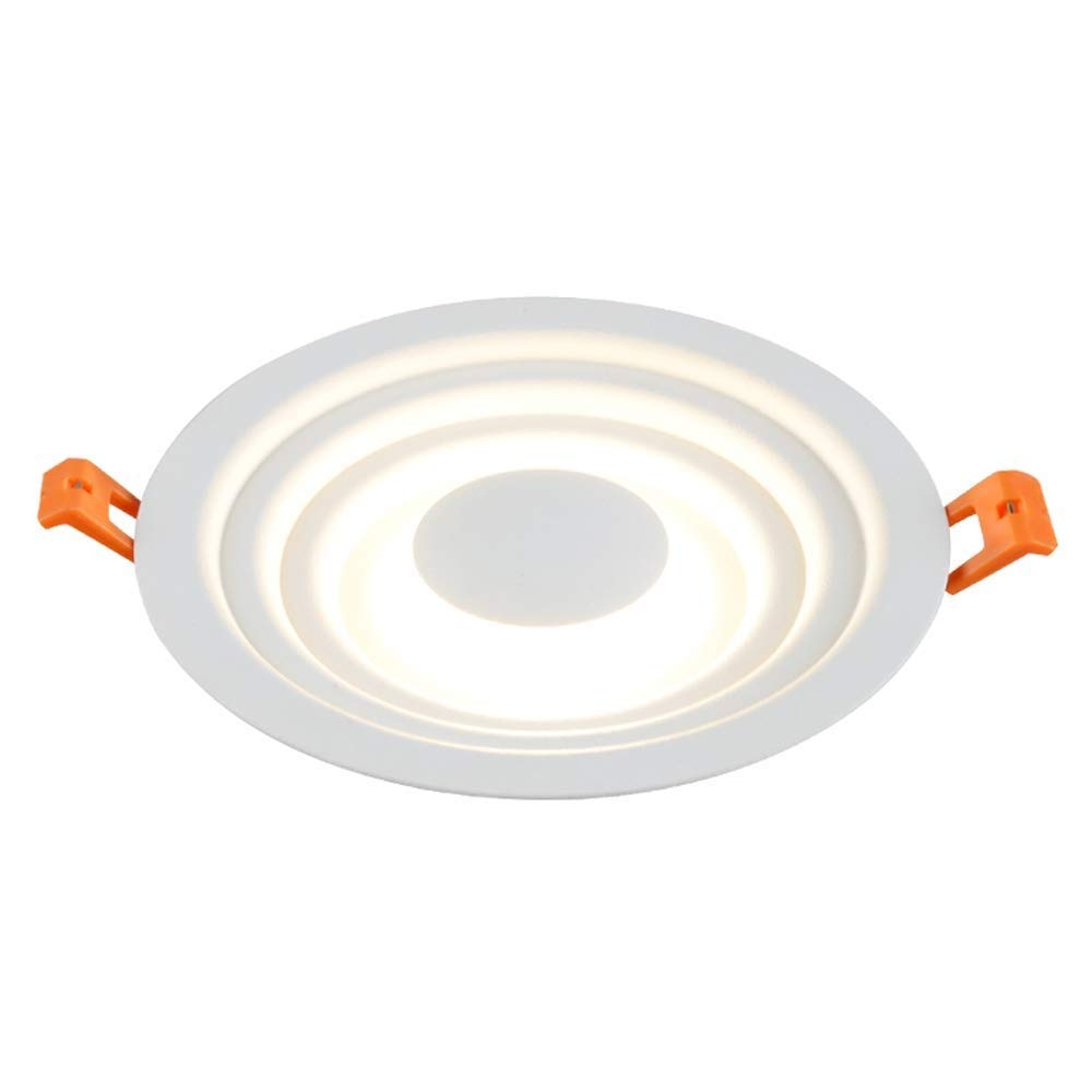 Kreatywna Okrągła Lampa Sufitowa Led 6W/12W Do Użytku Domowego, Do Wnętrz, Aluminiowa, Akrylowa, Wpuszczana, Do Wpuszczania, Dekoracyjna, Do Oświetlenia Punktow(Ciepłe Światło-12W)