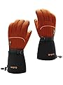 ORORO Heated Gloves for Women and Men, Rechargeable Heated Motorcycle Ski Gloves with Battery (Black,M)