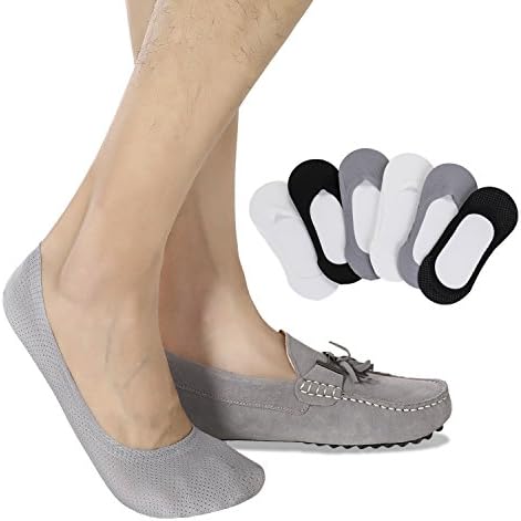 Joulli Thin No Show Socks Non-Slip Casual Low Cut Boat Sock 6 Pack