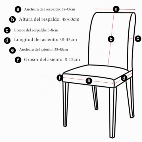 Miniatura 5 de Leeyunbee 6 Piezas Fundas De Sillas De Comedor, Elásticas Y Modernas Funda Asiento Silla, Desmontables Lavables Cubiertas Para Sillas Para Comedor Hotel Banquete De Boda Decoración Negro