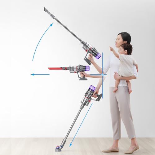 Verlängerungsrohr für Dyson V12 Detect Slim Stabstaubsauger, Ersatz Teleskoprohr Schnellspanner Verlängerungsstange Zubehör, 74cm（schwarz）