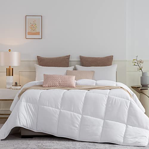 Ousidan Cal King Size Down Alternative Duvet Insert Box-Stitch Quilted Comforter,Brushed Microfiber Cover Lightweight Quilt for All Season,108x98inches