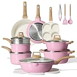 Ceramic nonstick coating with durability of perfection is free of PFOA, PFOS, and the other harmful chemicals. You can enjoy your cooking on carote cookware safely & easily. Enjoy effortless cooking and cleaning with exceptional performance and ultra...